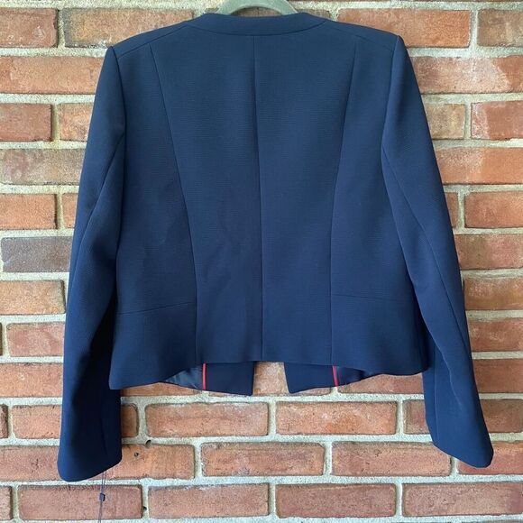 Tommy Hilfiger Open Front Hidden Closure Blazer Navy 14 - Picture 7 of 7